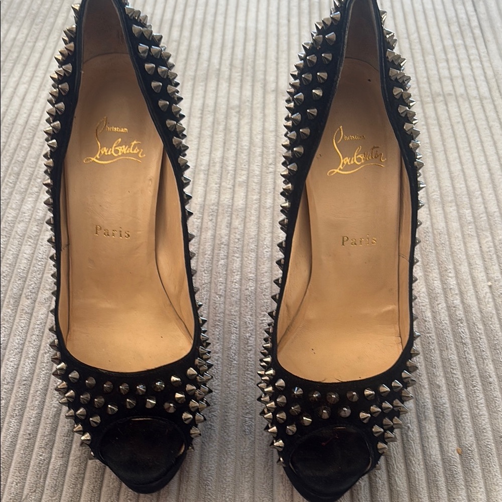 Christian Louboutin Black Studded Women's Shoes
